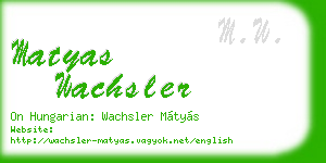 matyas wachsler business card