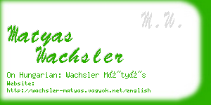 matyas wachsler business card